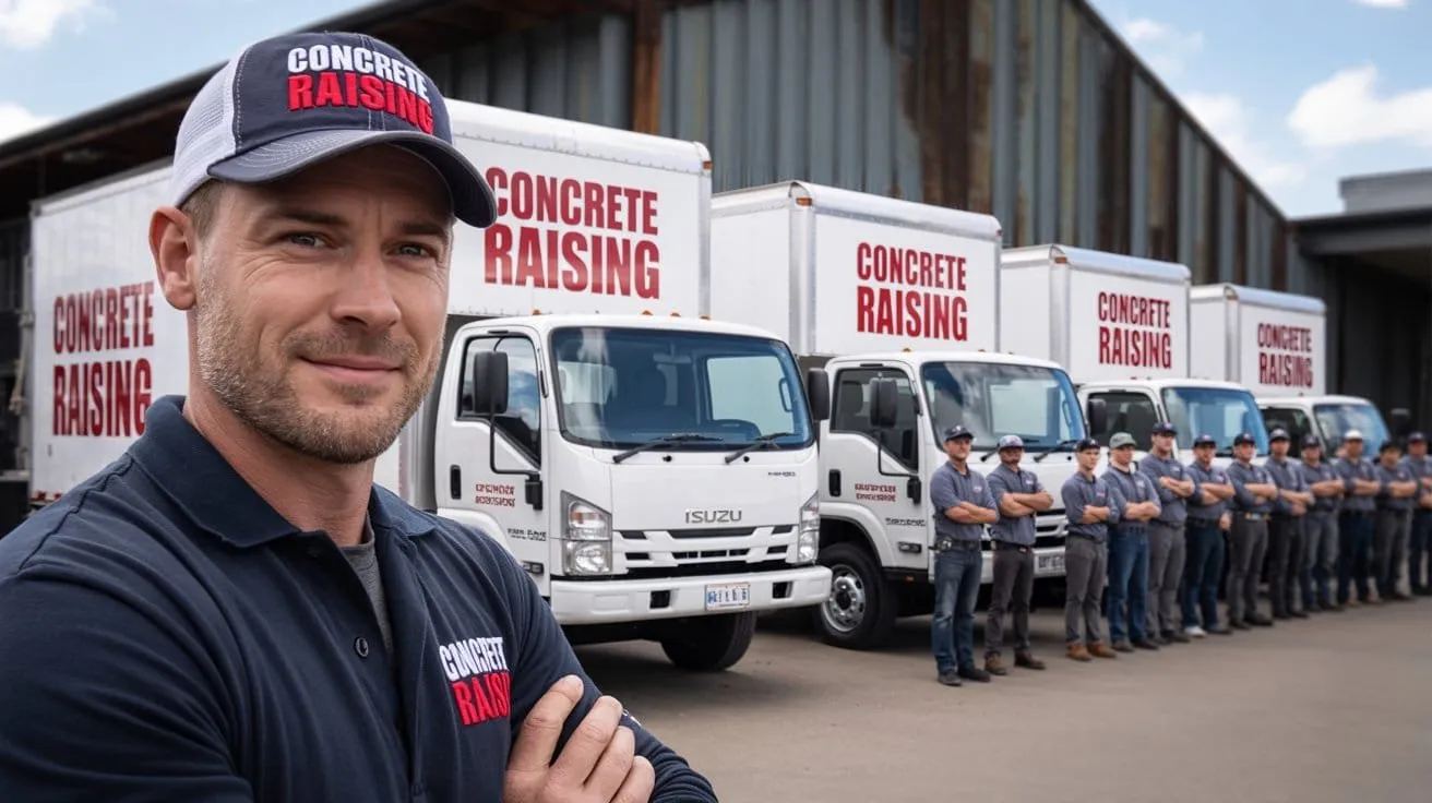 A confident concrete raising business owner