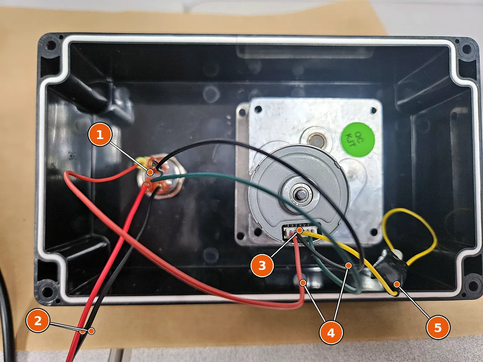 Inside the box, fully wired.