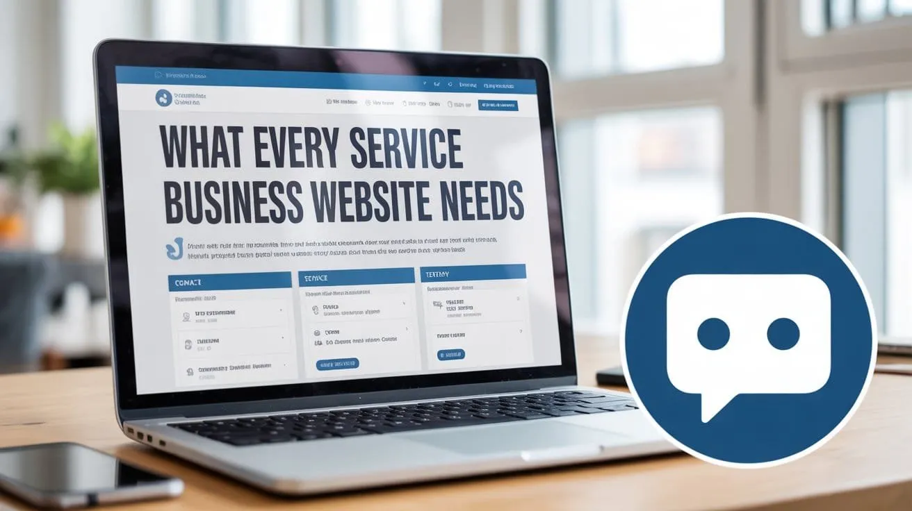 A small business website with a chat widget capturing leads.